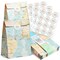Blue Panda 36 Pack World Map Travel Favor Bags with Stickers Gift Bag for Travel Themed Party Decorations, Birthday Baby Shower Goodie Bags for Kids 8.7 x 5.15 x 5.15 inch